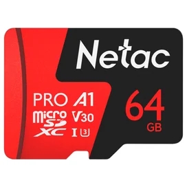 Карта памяти MicroSD 64GB Netac P500 Extreme Pro 100MB/s Class 10, + SD Adapter фото