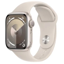 Смарт Часы Apple Watch Series 9, 41mm Starlight Aluminium Case with Starlight Sport Band - S/M (MR8T фото
