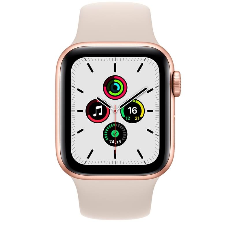 Смарт часы Apple Watch SE GPS, 44mm Gold Aluminium Case with Starlight Sport Band (MKQ53GK/A) - фото #1